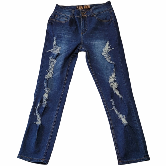 Flying Angel Denim - Women's Flying Angel Distressed Jwans Sz 11